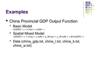 Spatial Mixed Models Materi Kursus Spatial Econometrik Analisis menggunakan GAUSS bagian 1.ppt