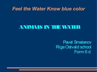 Feel the Water Know blue color

ANIM S IN T E W E
AL
H
AT R
Pavel Smetanov
Riga Ostvald school
Form 6 d

 