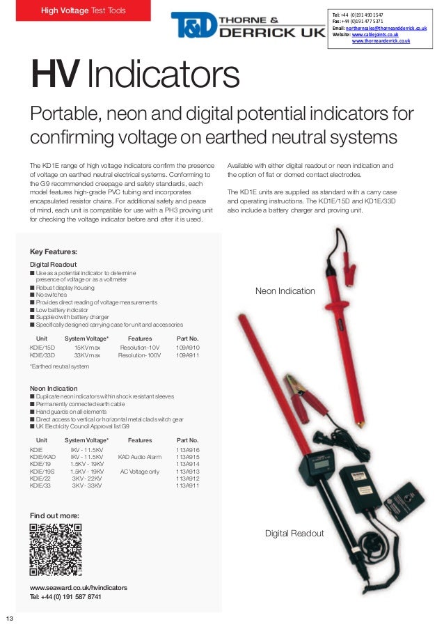 Seaward KD1E15D Digital High Voltage 15kV Indicator & Voltage Detect…