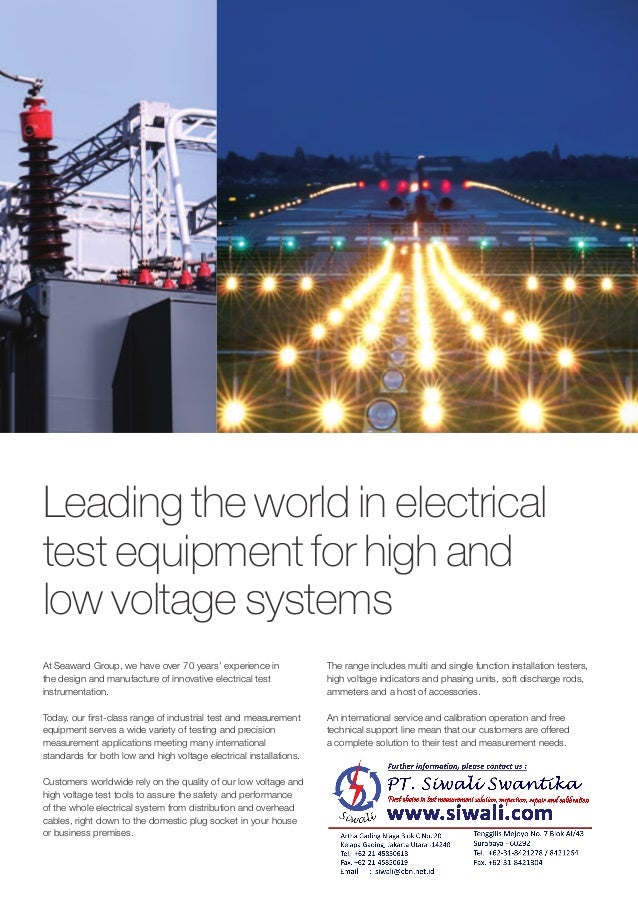 Seaward Catalog High Voltage Test Tools