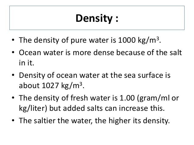 Seawater And Its Properties