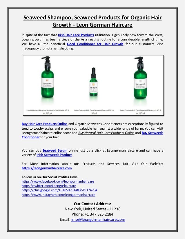 Seaweed Shampoo Seaweed Products For Organic Hair Growth Leon Gorm