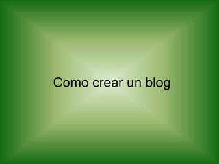 Como crear un blog 