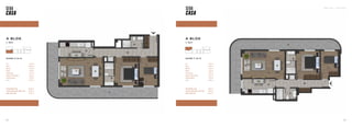 SEBA CASA — KAĞITHANE
25
24
A BLOK
1. KAT
DAİRE 7 (2+1)
TOPLAM BRÜT ALAN 81,82 m2
TOPLAM TERAS DAHİL BRÜT ALAN 112,91 m2
GENEL BRÜT ALAN 133,14 m2
Hol 9,62 m2
Salon 22,60 m2
Mutfak 8,90 m2
Banyo 4,25 m2
Yatak Odası 8,89 m2
Ebeveyn Yatak Odası 12,73 m2
Ebeveyn Banyo 4,09 m2
Teras 31,09 m2
A BLOK
1. KAT
DAİRE 6 (2+1)
TOPLAM BRÜT ALAN 85,09 m2
TOPLAM TERAS DAHİL BRÜT ALAN 116,31 m2
GENEL BRÜT ALAN 137,15 m2
Hol 13,28 m2
Salon 22,60 m2
Mutfak 9,20 m2
Banyo 3,85 m2
Yatak Odası 9,74 m2
Ebeveyn Yatak Odası 12,52 m2
Ebeveyn Banyo 4,09 m2
Teras 31,22 m2
 
