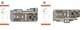 SEBA CASA — KAĞITHANE
49
48
A BLOK
4. KAT
DAİRE 28 (2+1)
TOPLAM BRÜT ALAN 81,82 m2
TOPLAM TERAS DAHİL BRÜT ALAN 101,53 m2
GENEL BRÜT ALAN 121,71 m2
Hol 9,62 m2
Salon 22,60 m2
Mutfak 8,90 m2
Banyo 4,25 m2
Yatak Odası 8,89 m2
Ebeveyn Yatak Odası 12,73 m2
Ebeveyn Banyo 4,09 m2
Teras 19,71 m2
A BLOK
4. KAT
DAİRE 27 (2+1)
TOPLAM BRÜT ALAN 85,09 m2
TOPLAM TERAS DAHİL BRÜT ALAN 104,37 m2
GENEL BRÜT ALAN 125,12 m2
Hol 13,28 m2
Salon 22,60 m2
Mutfak 9,20 m2
Banyo 3,85 m2
Yatak Odası 9,74 m2
Ebeveyn Yatak Odası 12,52 m2
Ebeveyn Banyo 4,09 m2
Teras 19,28 m2
 