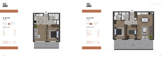 SEBA CASA — KAĞITHANE
111
110
B BLOK
1. KAT
DAİRE 5 (2+1)
110
TOPLAM BRÜT ALAN 71,75 m2
TOPLAM TERAS DAHİL BRÜT ALAN 86,53 m2
GENEL BRÜT ALAN 102,03 m2
Hol 7,04 m2
Salon + Mutfak 27,12 m2
Banyo 3,80 m2
Yatak Odası 8,35 m2
Ebeveyn Yatak Odası 14,36 m2
Ebeveyn Banyo 3,15 m2
Teras 14,78 m2
B BLOK
1. KAT
DAİRE 4 (1+1)
Hol 5,44 m2
Salon 12,74 m2
Mutfak 5,70 m2
Banyo 3,75 m2
Yatak Odası 11,72 m2
Teras 9,21 m2
TOPLAM BRÜT ALAN 45,34 m2
TOPLAM TERAS DAHİL BRÜT ALAN 54,55 m2
GENEL BRÜT ALAN 64,32 m2
 
