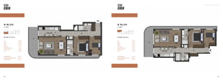 SEBA CASA — KAĞITHANE
137
136
B BLOK
4. KAT
DAİRE 28 (2+1)
TOPLAM BRÜT ALAN 81,82 m2
TOPLAM TERAS DAHİL BRÜT ALAN 101,53 m2
GENEL BRÜT ALAN 121,71 m2
Hol 9,62 m2
Salon 22,60 m2
Mutfak 8,90 m2
Banyo 4,25 m2
Yatak Odası 8,89 m2
Ebeveyn Yatak Odası 12,73 m2
Ebeveyn Banyo 3,96 m2
Teras 19,71 m2
B BLOK
4. KAT
DAİRE 27 (2+1)
TOPLAM BRÜT ALAN 85,09 m2
TOPLAM TERAS DAHİL BRÜT ALAN 104,37 m2
GENEL BRÜT ALAN 125,12 m2
Hol 13,28 m2
Salon 22,60 m2
Mutfak 9,20 m2
Banyo 3,85 m2
Yatak Odası 9,74 m2
Ebeveyn Yatak Odası 12,52 m2
Ebeveyn Banyo 3,96 m2
Teras 19,28 m2
 