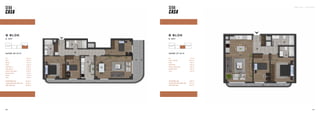 SEBA CASA — KAĞITHANE
149
148
DAİRE 37 (2+1)
148
Hol 7,51 m2
Salon + Mutfak 26,72 m2
Banyo 4,95 m2
Yatak Odası 9,64 m2
Ebeveyn Yatak Odası 13,05 m2
Ebeveyn Banyo 3,30 m2
Teras 4,52 m2
TOPLAM BRÜT ALAN 73,90 m2
TOPLAM TERAS DAHİL BRÜT ALAN 78,42 m2
GENEL BRÜT ALAN 94,31 m2
DAİRE 36 (3+1)
Hol 12,41 m2
Salon 25,10 m2
Mutfak 9,25 m2
Banyo 4,65 m2
Yatak Odası 1 10,82 m2
Yatak Odası 2 9,85 m2
Ebeveyn Yatak Odası 14,40 m2
Ebeveyn Banyo 4,58 m2
Balkon 6,43 m2
Teras 11,40 m2
TOPLAM BRÜT ALAN 110,55 m2
TOPLAM TERAS DAHİL BRÜT ALAN 121,95 m2
GENEL BRÜT ALAN 146,66 m2
B BLOK
6. KAT
B BLOK
6. KAT
 