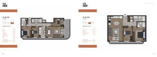 SEBA CASA — KAĞITHANE
157
156
DAİRE 43 (2+1)
156
Hol 7,51 m2
Salon + Mutfak 26,72 m2
Banyo 4,95 m2
Yatak Odası 9,64 m2
Ebeveyn Yatak Odası 13,05 m2
Ebeveyn Banyo 3,30 m2
Teras 4,60 m2
TOPLAM BRÜT ALAN 93,90 m2
TOPLAM TERAS DAHİL BRÜT ALAN 78,50 m2
GENEL BRÜT ALAN 94,08 m2
DAİRE 42 (3+1)
Hol 12,41 m2
Salon 25,10 m2
Mutfak 9,25 m2
Banyo 4,65 m2
Yatak Odası 1 10,82 m2
Yatak Odası 2 9,85 m2
Ebeveyn Yatak Odası 14,40 m2
Ebeveyn Banyo 4,58 m2
Balkon 6,43 m2
Teras 14,89 m2
TOPLAM BRÜT ALAN 110,55 m2
TOPLAM TERAS DAHİL BRÜT ALAN 125,44 m2
GENEL BRÜT ALAN 150,33 m2
B BLOK
7. KAT
B BLOK
7. KAT
 