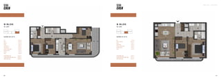SEBA CASA — KAĞITHANE
181
180
DAİRE 61 (2+1)
180
Hol 7,51 m2
Salon + Mutfak 26,72 m2
Banyo 4,95 m2
Yatak Odası 9,64 m2
Ebeveyn Yatak Odası 13,05 m2
Ebeveyn Banyo 3,30 m2
Teras 4,52 m2
TOPLAM BRÜT ALAN 73,90 m2
TOPLAM TERAS DAHİL BRÜT ALAN 78,42 m2
GENEL BRÜT ALAN 94,31 m2
DAİRE 60 (3+1)
Hol 12,41 m2
Salon 25,10 m2
Mutfak 9,25 m2
Banyo 4,65 m2
Yatak Odası 1 10,82 m2
Yatak Odası 2 9,85 m2
Ebeveyn Yatak Odası 14,40 m2
Ebeveyn Banyo 4,58 m2
Balkon 6,43 m2
Teras 11,40 m2
TOPLAM BRÜT ALAN 110,55 m2
TOPLAM TERAS DAHİL BRÜT ALAN 121,95 m2
GENEL BRÜT ALAN 146,66 m2
B BLOK
10. KAT
B BLOK
10. KAT
 