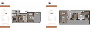 SEBA CASA — KAĞITHANE
189
188
DAİRE 67 (2+1)
188
Hol 12,03 m2
Salon 27,08 m2
Mutfak 8,47 m2
Banyo 4,06 m2
Yatak Odası 10,33 m2
Ebeveyn Yatak Odası 15,80 m2
Ebeveyn Banyo 3,81 m2
Teras 32,64 m2
TOPLAM BRÜT ALAN 93,61 m2
TOPLAM TERAS DAHİL BRÜT ALAN 126,25 m2
GENEL BRÜT ALAN 151,71 m2
DAİRE 66 (2+1)
Hol 10,11 m2
Salon 21,48 m2
Mutfak 9,25 m2
Banyo 4,11 m2
Yatak Odası 9,85 m2
Ebeveyn Yatak Odası 15,00 m2
Ebeveyn Banyo 3,51 m2
Teras 33,44 m2
TOPLAM BRÜT ALAN 84,49 m2
TOPLAM TERAS DAHİL BRÜT ALAN 117,93 m2
GENEL BRÜT ALAN 141,71 m2
B BLOK
11. KAT
B BLOK
11. KAT
 