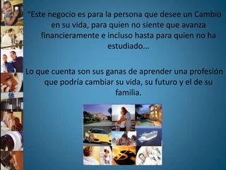 Esas 216 personas se van a duplicar y van ha traer 6 mas para un total de 1,296 personas que no tienes idea de donde vienen o donde viven recuerda tu solo trajiste 6. Por esta 1,296 personas nos darán el 6% que serian $7,776 mensuales.No olvides sumar el total de los niveles anteriores.$1,992 + $7,776 = $9,768 Recuerda que tu ganancia es mensualLA DUPLICACION ES LA CLAVE DEL ÉXITO!!Cuarto Nivel: