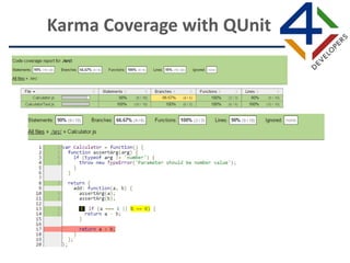 Karma Coverage with QUnit
 