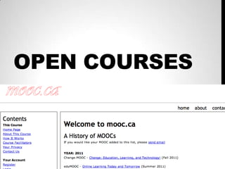 OPEN COURSES
 