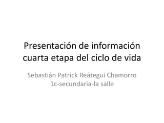 Presentación de información
cuarta etapa del ciclo de vida
Sebastián Patrick Reátegui Chamorro
1c-secundaria-la salle
 