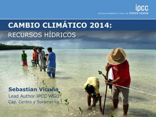 CAMBIO CLIMÁTICO 2014:
RECURSOS HÍDRICOS
Sebastian Vicuña
Lead Author IPCC WGII
Cap. Centro y Suramerica
 