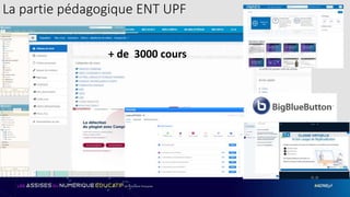 La partie pédagogique ENT UPF
+ de 3000 cours
 