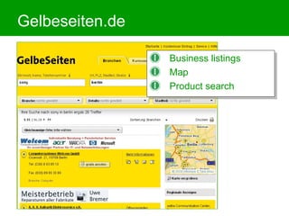 Gelbeseiten.de Business listings Map Product search 