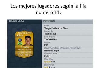 Los mejores jugadores según la fifa 
numero 11. 
 