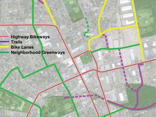 Highway Bikeways
Trails
Bike Lanes
Neighborhood Greenways
 