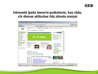 Seb Balcaserk Internal Communication 2009 / 3rd place / SEB Unibanka Rebranding to ...
