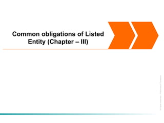 Allrightsreserved|Preliminary&Tentative
Common obligations of Listed
Entity (Chapter – III)
 