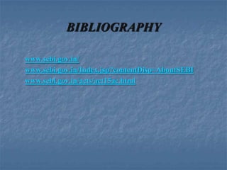 BIBLIOGRAPHY

www.sebi.gov.in/
www.sebi.gov.in/Index.jsp?contentDisp=AboutSEBI
www.sebi.gov.in/acts/act15ac.html
 