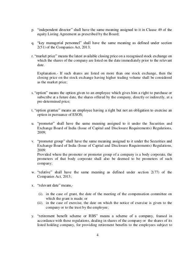 Stock options to independent directors under companies act 2013