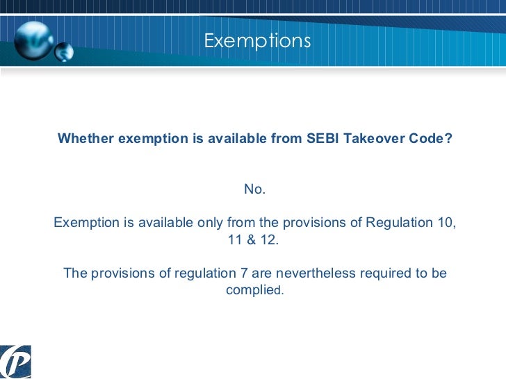 an analysis of sebi takeover code regulation d exemption chart