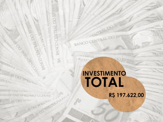 INVESTIMENTO
TOTAL
R$ 197.622,00
 