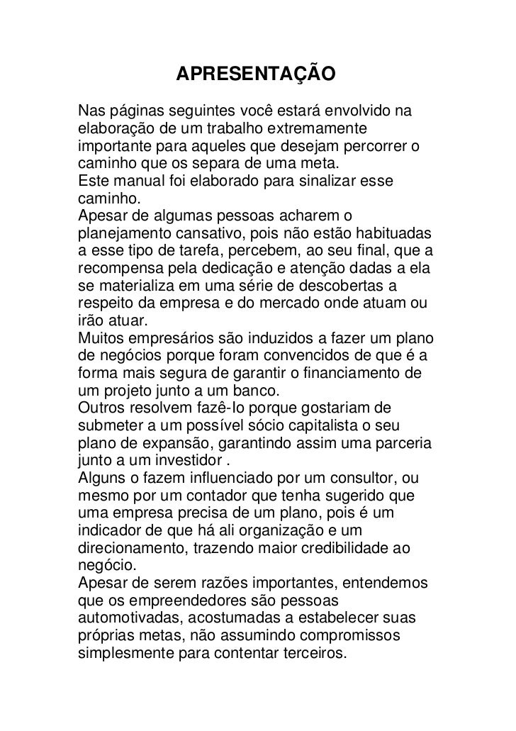 Plano de negocios sebrae sp