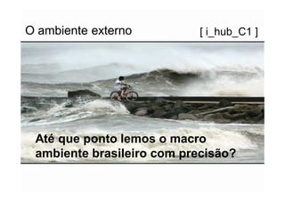 O ambiente externo          [ i_hub_C1 ]




 Até que ponto lemos o macro
 ambiente brasileiro com precisão?
 