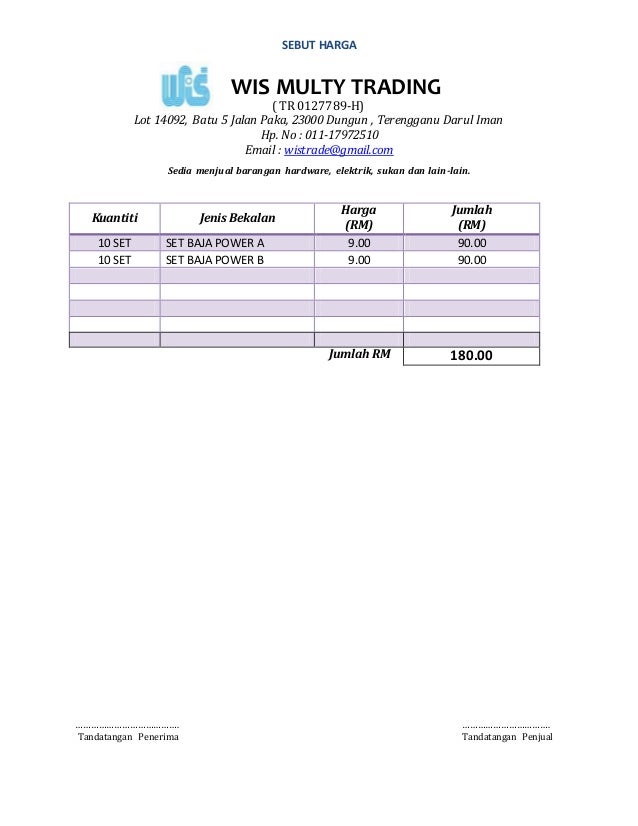 Sebut harga sk keramat Sebut harga sk keramat