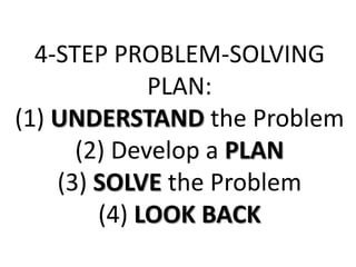 Sec. 1.7 4-step problem-solving plan | PPT