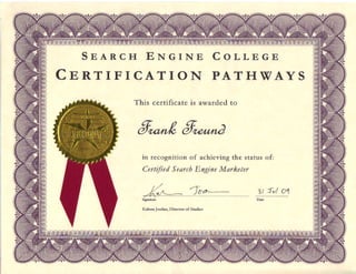 Search Engine Marketer Certificate