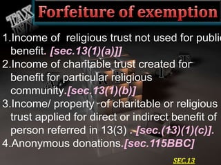 Charitable trust under Income Tax Act,1961 | PPTX