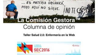 Taller Salud 2.0: Enfermería en la Web
La Comisión Gestora™
Columna de opinión
 
