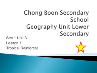 Sec 1 Unit 3
Lesson 1
Tropical Rainforest

 