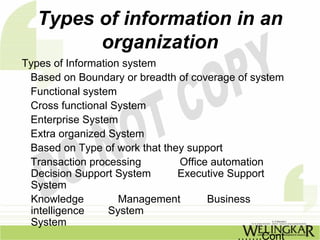 Types of Information in an Organization | PDF