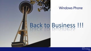 Windows Phone




Back to Business !!!
 