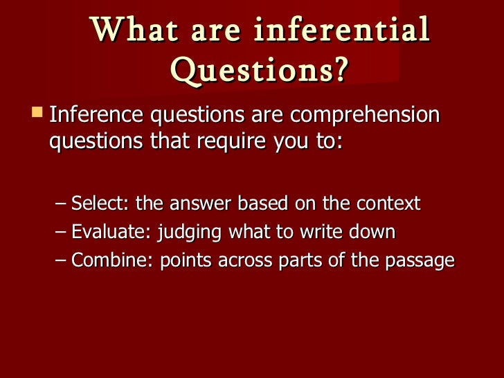 English Comprehension Inference Qns 