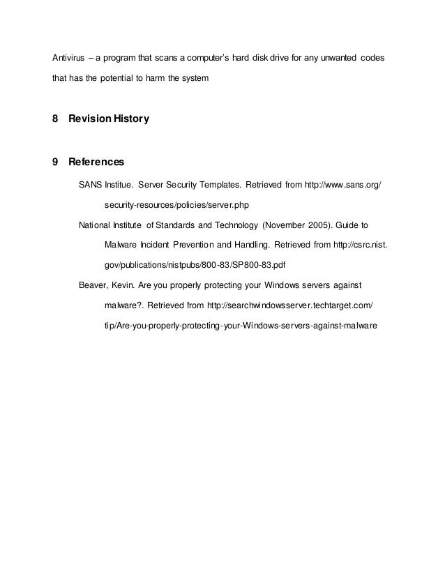 sec440 server malware protection policy