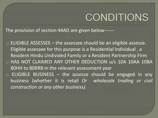 Sec 44 AD and Sec 43C | PPTX