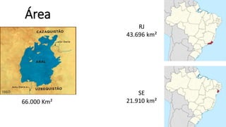 Área
66.000 Km²
RJ
43.696 km²
SE
21.910 km²
 