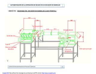 AUTOMATIZACIÓN DE LA OPERACIÓN DE SECADO EN UN SECADOR DE BANDEJAS
Control & Instrumentación de Procesos Químicos 33
ANEXO N°4. DIAGRAMA DEL SECADOR DE BANDEJAS (LADO FRONTAL)
Create PDF files without this message by purchasing novaPDF printer (http://www.novapdf.com)
 