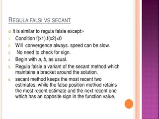 Secant method in Numerical & Statistical Method | PPT