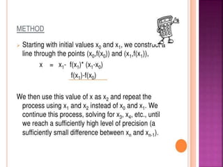 Secant method in Numerical & Statistical Method | PPT