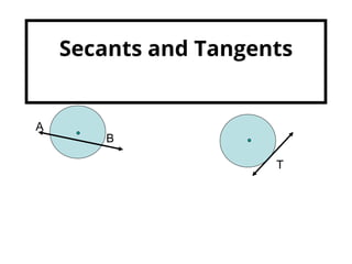 Secants and Tangents
A
B
T
 