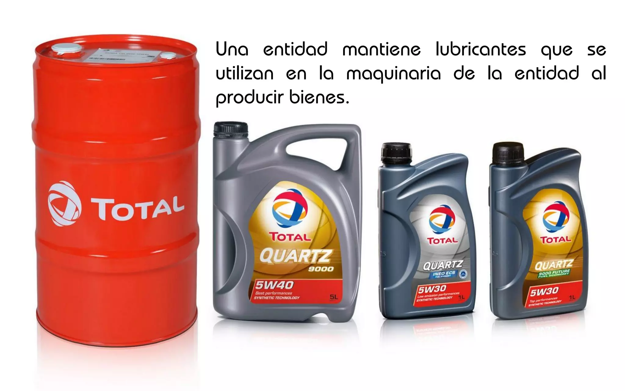 Una entidad mantiene lubricantes que se
utilizan en la maquinaria de la entidad al
producir bienes.
 
