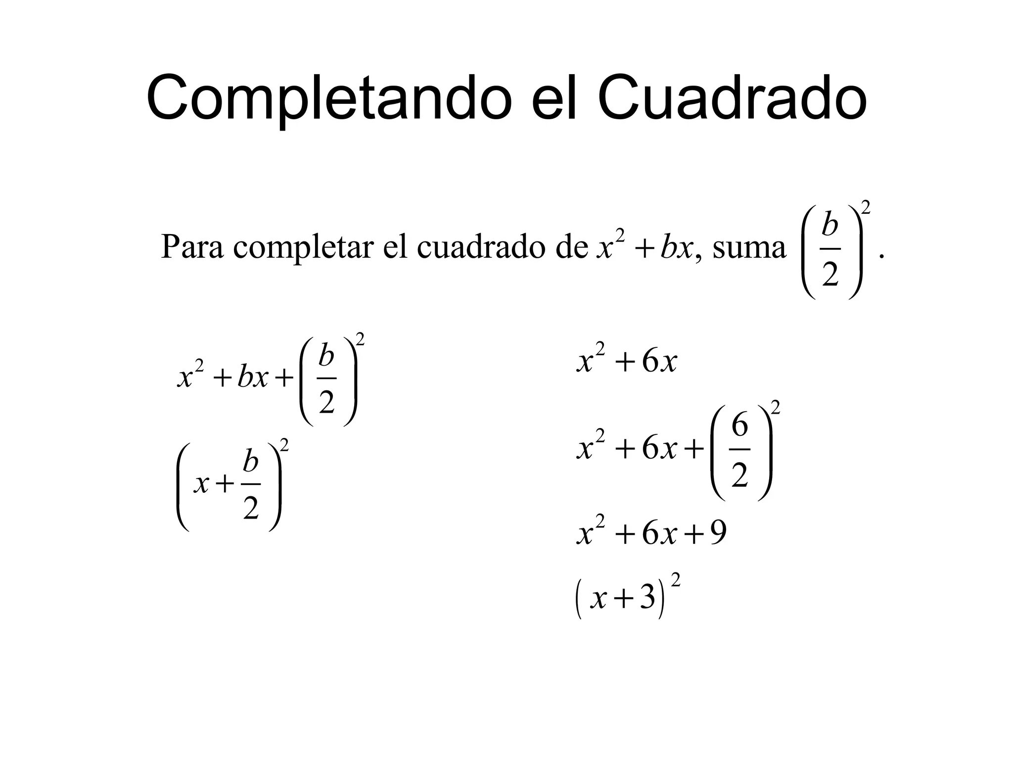 Completando el Cuadrado
